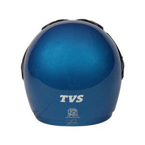TVS Half Face Cruiser Helmet Blue/Black - Stylish Peak Design